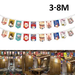 Garden Decorations Style Lucky Cat Hanging String Flag Restaurant Small Bunting Banners House Party Decoration R230613