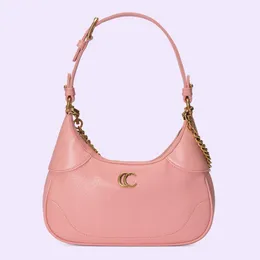 Underarm handbag, bill of lading, shoulder bag, golden logo, zipper closure, leather material, small size