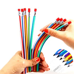 Toptan Esnek Yumuşak Kalem Sihirli Bükülme Kalemleri Çocuklar İçin Okul Okul Eğlence Ekipmanları Okula Geri Renkli Güvenlik Kalemleri