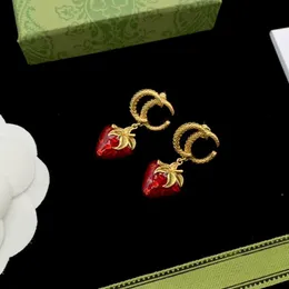 Stud mit Beutel Trendy Style Stud Ohrringe gedruckt Goldfarbe Mode Anhänger Luxus Messing Frauen Designer Ohrringe
