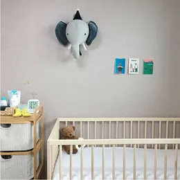 Decorações de jardim decoração de quarto infantil, cabeças de animais, cabeça de cervo, elefante, decoração de parede para quarto de criança
