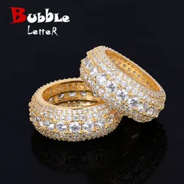 Solitaire Ring Men Ring Copper Charm Gold Color Cubic Zircon Iced Out Fashion Hip Hop Jewelry 230613