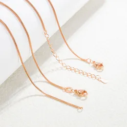 18" Genuine 925 Sterling Silver Jewelry Chains Necklace Rose Gold Link Chain Necklace Clasps Tag Snake Cross Box Choker Chain 45cm