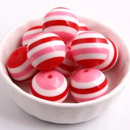 Crystal Kwoi Vita Red/Pink/White Rainbow Color Chunky Round 20MM 100pcs Resin Strips Beads Jewelry