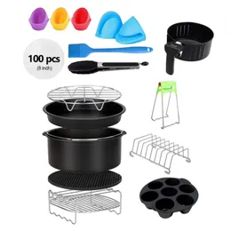 Fryers 13st 8 tums Air Fryer 4.2qt6.8qt Deep Fryer Cake Cups Cupcake Molds Food Tongs Baking Papers