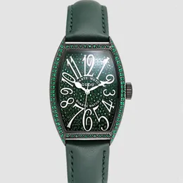 Wristwatches 2023 Fashion Guou Brand Women Luxury Lady Full Rhinestone Quartz Clock Star Tonneau Classic Female Ladies Wrist Relogio