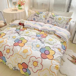 Bedding sets Pastoral Bedding Set with Fitted Sheet Duvet Cover case Adult Children Cotton Bed Linen Kids Boys Girls Bedclothes Z0612