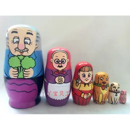 Dockor Pack med 6 st söta trädjur Handmålade ryska häckar dockor Babushka Matryoshka Dolls Toys Gifts Home Decoration 230612