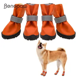 Shoes Benepaw Waterproof Dog Boots AntiSlip Soft Comfortable Breathable Reflective Tape Pet Shoes For Outdoor Summer Hot Pavement