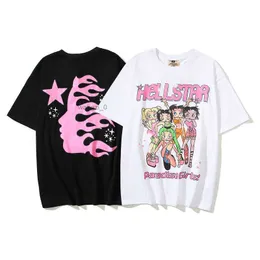 2023 Hellstar Studios Trendy Hip-Hop Short Sleeves Man Women T Shirts Unisex Cotton Tops Men Vintage T-shirts Summer Loose Tee Rock Mqt3