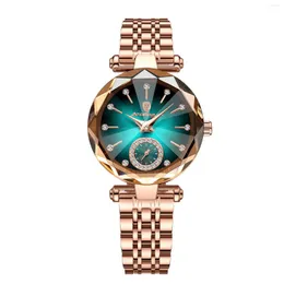 Relógios de pulso à prova d'água relógio de quartzo feminino casual ultrafino diamante brilhante natural disco de fritillary design criativo