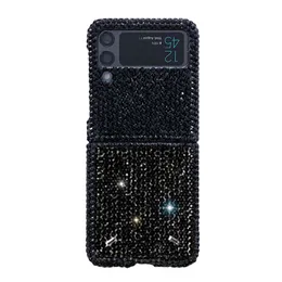 Designer bling rini di rinestones custodie cellulari per uomini donne samsung galaxy z flip 1 2 3 4 5 volte 5 g di cristallo di lusso scintillio mobile cover di copertina mobile mljpro