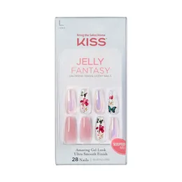 Jelly Fantasy Sculpted Gel Nails, Jelly Cookie, 28 Count