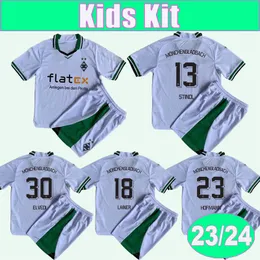 2023 24 Mönchengladbach PLEA THURAM Kinder-Kit Fußballtrikots LAINER ELVEDI NEUHAUS StINDL HOFMANN Home Weiße Fußballtrikots Mönchengladbach Kurze Kinderuniformen