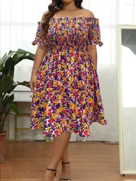 Платья плюс размеры Finjani Женский цветочный печатный плать
