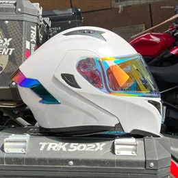 Motosiklet kaskları yüksek kaliteli kask çift lens tam yüz yarış casco moto kapaketler de motociclista lokomotif motosiklet şapkası