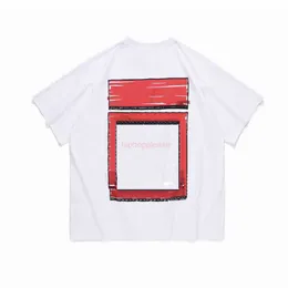 Offs Men's T-skjortor Designer T-shirt estetik T-shirt Kvinnor Oljemålning Vit band Graffiti Man Casual Streetwear Sleeve Polos Tshirts Size S-X White Pink 5Hi Oo