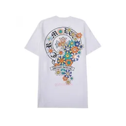 Lüks kalp yaz erkek tişört ch marka chromees mektup sanskrit çapraz desen t-shirts tasarımcılar kazak üstleri pamuk tişörtler kadın tees gömlekleri