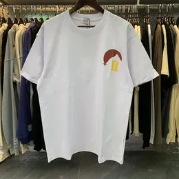 Casais casuais roupas camisetas masculinas estampadas verão camiseta de algodão de alta qualidade camisetas masculinas Rhude roupas de grife camiseta gráfica