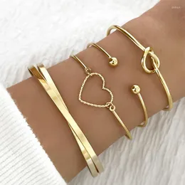 Link Armbänder 4 Teile/satz Mode Gold Farbe Herz Für Frauen Vintage Geometrische Schmuck Zubehör