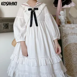 Платья KOSAHIKI, японское кавайное женское свободное плиссированное платье принцессы, милые студенческие платья, осень 2023, новинка Lolita Vestido De Mujer