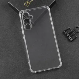 Rensa telefonfodral för Samsung Galaxy M53 M33 M52 5G S10 S9 S8 Plus Note9 Note8 Mjuk flexibel TPU med krockkuddar Socktäta transparent anti-gulande telefonskydd