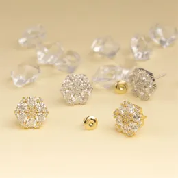 تم اجتياز اختبار 4 مم VVS Moissanite Diamond Action Studs Charm Jewelry S925 Silver Men and Women Classic Earrings