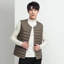 Men's Vests Duck Down Vest Ultra Light Jackets Men Fashion Sleeveless Outerwear Coat Autumn Winter 90% White Mens Waistcoats