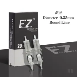 Tatueringsnålar EZ Revolution Cartridge Tattoo Needles #12 0,35 mm Rund foder RC1201RL RC1203RL RC1205RL RC1207RL RC1209RL 111418RL 20 PCSLOT 230612