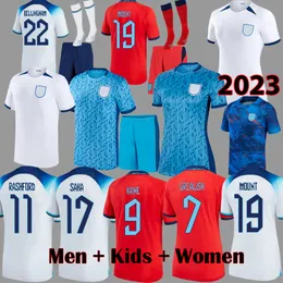 2023 SAKA FODEN Soccer Jerseys BELLINGHAM RASHFORD 22 23 ENGLANDS KANE STERLING GREALISH National team Football Kit 23 24 Women shirts White Blue Men Kids kits 889001
