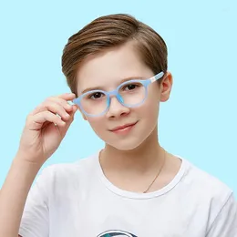 Sunglasses Kids Anti-blue Light Glasses TR90 Silicone Prescription Frame Custom Myopia Hyperopia Lens