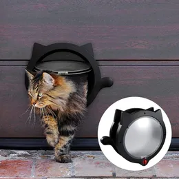 Ramps 4 Ways Lock Small Cat Dog Flap Pet Door Puppy Door for Interior Exterior Door Window Lockable Safe Dog Gate Door Pet Supplies
