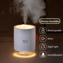 Humidifiers 2000mAh Wireless Humidifier Romantic Aromatherapy Humidificador USB Aroma Diffuser Warm Night Lamp Mist Maker Fogger For Bedroom