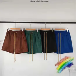 Shorts masculinos e femininos de tecido de camurça desenhados com cordões bordados de melhor qualidade