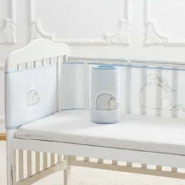 Trilhos de cama 2 pçs/conjunto forro de berço para crianças conjuntos de berço protetor de cama ao redor protetor de malha respirável para bebê forro de berço infantil 230612