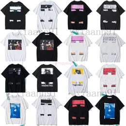 Offes Designer Moda Luxurys Roupas Mens e Mulheres Loose Tees 2024 Homem Casual Street Graffiti Camisa Moletom Masculino T-shirts Branco 2025