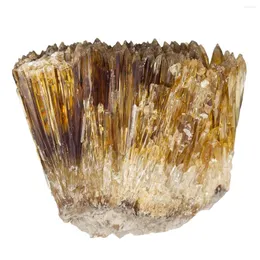 Bolsas de joias TUMBEELLUWA 1,9 '' Natural Raw Amber Calcite Crystal Cluster Geode Stone Mineral Specimen Gemstone For Reiki Healing