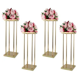 10 cm till 100 cm lång) Rektangel Metall Flower Stand Rack Vase For Wedding Party Table Centerpieces Road Lead Plant Shelf For Home Decoration D006