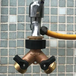 Bathroom Sink Faucets Y-type 2-way Brass Plastic Garden Hose Splitter Watering Anti-rust Connector Distributor For Outdoor Tap And Faucet