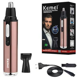 Trimmare Kemei 6662 110240V Micro Nose Ear Trimmer Beard Grooming Men Eyebrow Hair Removal Nose Ear Shaver Cut Face Cleanning Tool