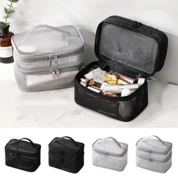 Cosmetic Bags Women's Transparent Mesh Ideal For Cosmetics Makeup And Toiletries Kit Travel Sales Success Make Up Organizer Bag
