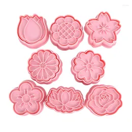 Stampi da forno 8 pezzi pianta foglia fiore forma biscotto stampo fai da te fondente biscotto stampi stampi stampo utensile da cucina pasticceria decorazione torta