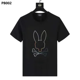 Psycho Bunny Herren T-Shirt Designer für Männer Frauen Shirts Mode T-Shirt mit Buchstaben Sommer Kurzarm Mann Tee Frau Kleidung Asiatische Größe M-XXXL #01GHOS 1GIJ7
