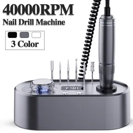 Nail Art Kits 40000RPM Drill Machine Electric File com LCD Speed Display Manicure Pedicure Efile para Unhas de Acrílico 230613