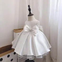 Mädchenkleider Baby Spitze Perlen Prinzessin Abendkleid für Hochzeit Party Kinder Kleinkind Taufe Taufkleidung