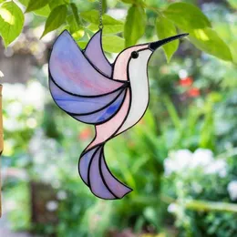 Decorações de jardim colorido colibri pendurado decoração janela única forma pássaro para casa decorações ao ar livre decorações de pássaros