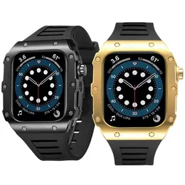 Smart Paspaps DIY zegarki ze stali nierdzewnej Cover AP Mod Kit Fit Silikon Band do IWATCH 8 7 6 5 4 SE Pasek dla Apple Watch Series 8 7 45 mm 44 mm 40 mm 41 mm