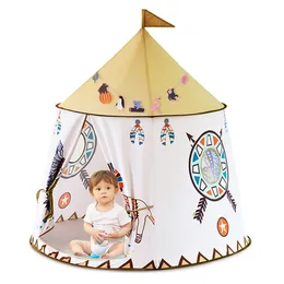 Toy Tents YARD Kid Teepee Tent House 123*116cm Portable Princess Castle Present For Kids Children Play Toy Tent Birthday Christmas Gift 230612