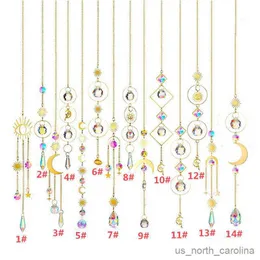 Garden Decorations 1st Crystal Hanging Window Sun Catchers With Chain Rainbow Maker Home Garden DecorationT Birthday Present R230613