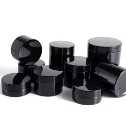Siyah Pet Plastik Kozmetik Kavanoz Şişeler İç Kapak Doldurulabilir BPA Bedava Sızdırıcı 50ml 60ml 80ml 100ml 150ml 200ml 250ml 5 Uthx